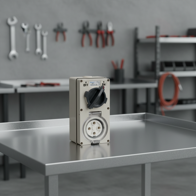 Industrial IP66 Whole Cover Wall Socket 3phase 4Pin 500V 50A Vertical Type Electrical Combination Switch Socket