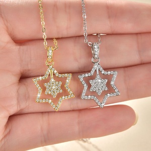Hollow Out <b>Design</b> Multi Layer <b>Star</b> Micro Insert Zircon Pendant Necklace Copper 14k Gold Filled Men Jewelry for Unisex - Product Image 6
