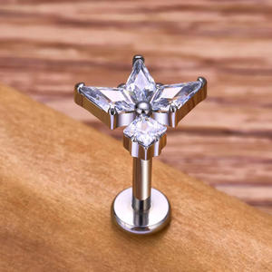 Anneau de Labret <span class=keywords><strong>en</strong></span> Titane avec Zircon pour Enfants, Bijou de <span class=keywords><strong>Piercing</strong></span> Labial, Cadeau de Fête et de Mariage, Filetage Interne, Tendance ATSM-F136 - Product Image 6