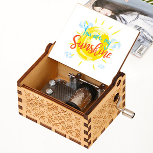 Nuovo produttore di 47 stili sei il mio sole carosello musicale fatto a mano manovella in legno Vintage music box ornamenti giocattolo personalizzati - Product Image 3