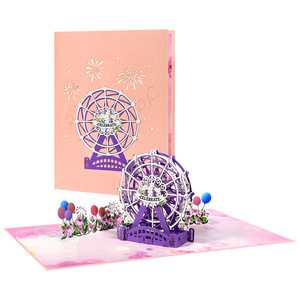 Fancy 3D Pop up Ferris Wheel Celebration Card with Envelope