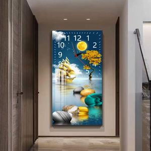 Reloj de Pared Moderno, Minimalista y Creativo, Multifuncional, de Porcelana de Cristal, con Pintura de Paisaje de Ciervos, Personalizable, Venta al Por Mayor - Product Image 3
