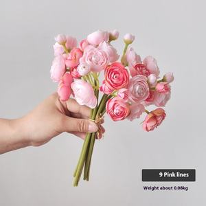 Ramo de flores artificiales pequeñas exclusivas transfronterizas D229, ramo de flores de loto de 12 cabezas, decoración elegante y de alta calidad - Product Image 5