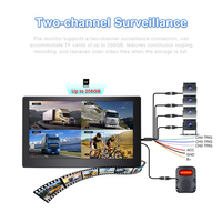 Monitor DVR para Camión de 4 Canales con Marca Privada, Pantalla Táctil LCD de 10 Pulgadas, Resolución 1280x720, Sistema de Alarma de Punto Ciego, Certificado CE