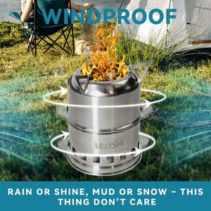 Conception pliable de poêle à bois léger en acier inoxydable de qualité supérieure avec combustion à haute efficacité pour mini camping - Product Image 4