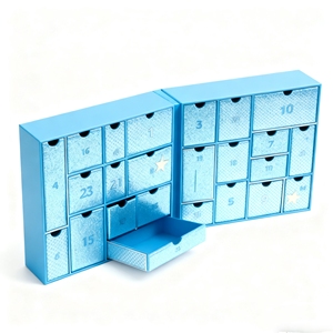 Carton de cadeau de Noël recyclable fait à la main boîte-cadeau de calendrier de l'avent 12/24 jours inserts personnalisés cils bon marché usage industriel - Product Image 5