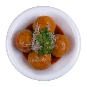 Cibo simulato e modello alimentare cibo cinese campione di frittura quattro polpette di felicità Shandong cucina piatto di visualizzazione di verdure