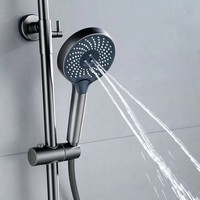 Système de colonne de douche thermostatique intelligente en laiton moderne noir avec bidets pour appartement