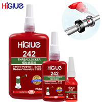 Fixateur de vis de force moyenne HiGlue 242 bleu 50ml, adhésif anaérobie pour boulons, écrous et goujons jusqu'à M36