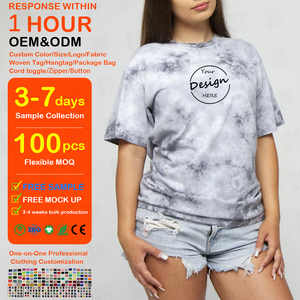 Camiseta de Verano Personalizada de Alta Calidad Premium de 280 g/m², Estilo Tie-Dye, Corte Holgado, para Mujer - Product Image 1