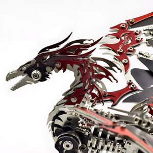 Grand dragon cracheur de feu <span class=keywords><strong>mécanique</strong></span> en <span class=keywords><strong>métal</strong></span>, modèle d'assemblage de 497 pièces, <span class=keywords><strong>puzzle</strong></span> <span class=keywords><strong>3D</strong></span>, jouet éducatif DIY pour enfants et adolescents - Product Image 1