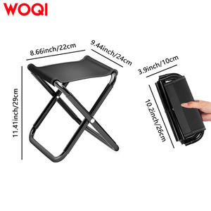 Tabouret pliant de camping Woqi en aluminium, chaise portable d'extérieur, tissu Oxford noir, 24x22x26 cm, capacité de charge maximale 100 kg - Product Image 5