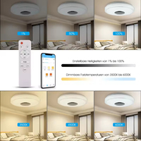 Plafonnier LED intelligent RGB avec haut-parleur Bluetooth, lumière d'ambiance à intensité variable pour la maison, chambre à coucher, salon, télécommande