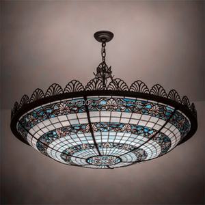 Lampe suspendue et lustre Tiffany en verre coloré de grande taille, nouveau design pour hôtel, villa et K TV - Product Image 4