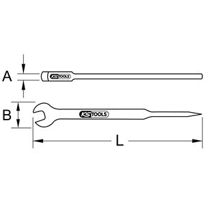 KS <b>TOOLS</b> BRONZEplus Installation open end <b>spanner</b> with mandrel, offset 35 mm - Product Image 2