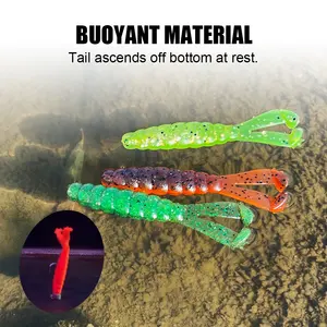 Spinpoler Diver Grub salado TPR flotante suave señuelo de pesca cola doble 10X plástico gusano cebo Artificial Wobbler aparejos de pesca - Product Image 5