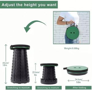 Tabouret pliable portable et télescopique pour adultes, idéal pour la pêche, la randonnée et les voyages - Product Image 4