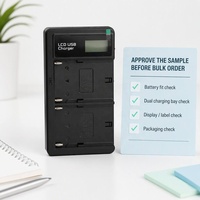 Chargeur de batterie double port LCD pour caméra NP-FM500H, chargeur rapide intelligent USB pour la vente en gros professionnelle et la personnalisation en usine