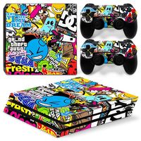 Autocollants de console de jeu adaptés à la PlayStation 4 PS4 Pro Film couleur mat résistant aux rayures Autocollant pour poignée de graffiti