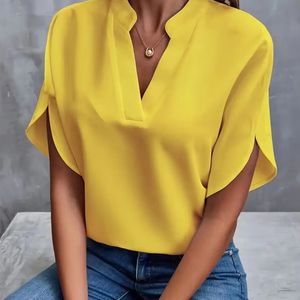 <span class=keywords><strong>Blusas</strong></span> de Verano para Mujer, Moda 2025, Manga Corta, Cuello en V, Camisas Holgadas, Elegantes <span class=keywords><strong>Blusas</strong></span> Blancas para Dama - Product Image 1