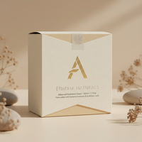 Boîte en papier pour crème éclaircissante en gros, en forme de cube, en papier de coton, pour soins secondaires de la peau, avec pot de crème à la vitamine C