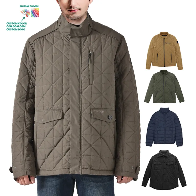 2024 Quilted Coat Custom Outdoor Parka Jacket Winter Lightweight Softshell Jacket For Men