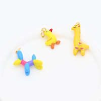 Nuevo Colgante de Cobre con Diseño de Cachorro en 3D, Proceso de Teñido por Goteo, Cadena de Bambú, para Hacer Pulseras y Collares