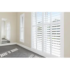 Classical waterproof PVC customized window blinds shades Plantation Shutter for bathroom and living room