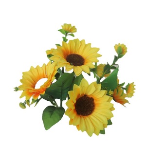 Bouquet de tournesols artificiels en soie, fleurs hydroponiques, décoration de la maison, décoration du salon - Product Image 5