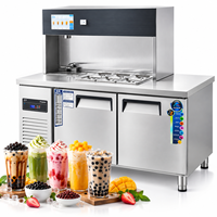 Comptoir de préparation de boissons en acier inoxydable pour café et restaurant, station de travail pour thé au lait, bar à thé, équipement commercial