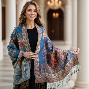 <span class=keywords><strong>Hot</strong></span> New Bohemian jacquard anacardo ensanchado grueso extendido Cachemira cálida bufanda de mujer - Product Image 2