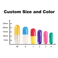 Meilleur prix capsules vides à l'amidon pur taille 000 00 1 capsules creuses végétariennes colorées personnalisées