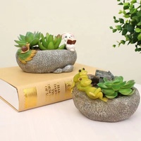 Pot de fleurs succulentes simulées, adorables animaux de dessin animé, décorations de balcon, ornements de jardin et de maison, pots de fleurs bonsaï