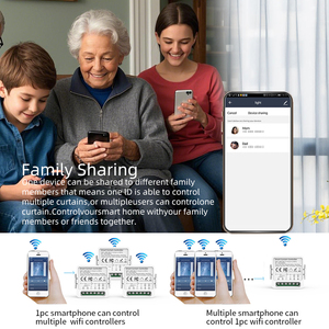 Sixwgh thông minh Rèm chuyển đổi/điều khiển động cơ Wifi RF433 remoteapp điều khiển cho rollerblindsshutter tường ac240v10a tuya cuộc sống thông minh - Product Image 6