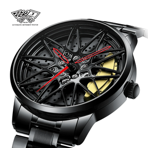 Montre Homme Sportive Étanche à Design Unique Personnalisé, Style Jante de Voiture, Montre-Bracelet à Quartz, Relogio Masculino, Idéale pour le Dropshipping - Product Image 4
