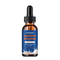 Poudre d'enzyme lactase de qualité alimentaire OEM, supplément enzymatique à marque privée, flacon personnalisé, vente en gros de gouttes liquides d'enzyme lactase