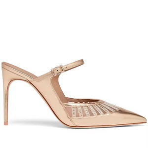 2025 nouveau populaire célèbre marque concepteur femmes sans lacet simple sangle Stiletto mince talon haut bout pointu pompes Mules pour mariage - Product Image 5