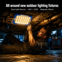 Lampe de travail COB rechargeable, lampe torche LED étanche avec support trépied, torche lumineuse pour le camping en plein air, la randonnée, la pêche, la construction