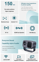 Proyector Everycom K1W Full HD 720p LCD Inteligente Android Wifi Económico Mini Proyector Cine en Casa Portátil LED Proyector Beamer 4K