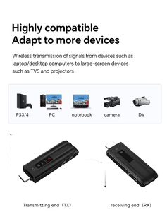 Transmisor y <span class=keywords><strong>Receptor</strong></span> Inalámbrico 5G, Adaptador de Audio y Video HD, Transmisión de Larga Distancia de 50 m, Conjunto Compacto de Pantalla Pequeña - Product Image 4