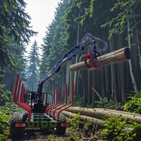 Attrezzature Forestali Woody: Rimorchi 4WD per Trasporto Legname, Gru con Pinza, Caricatori, Joystick, Motore Inclinabile, Cuscinetti, Cambio, Telecomando