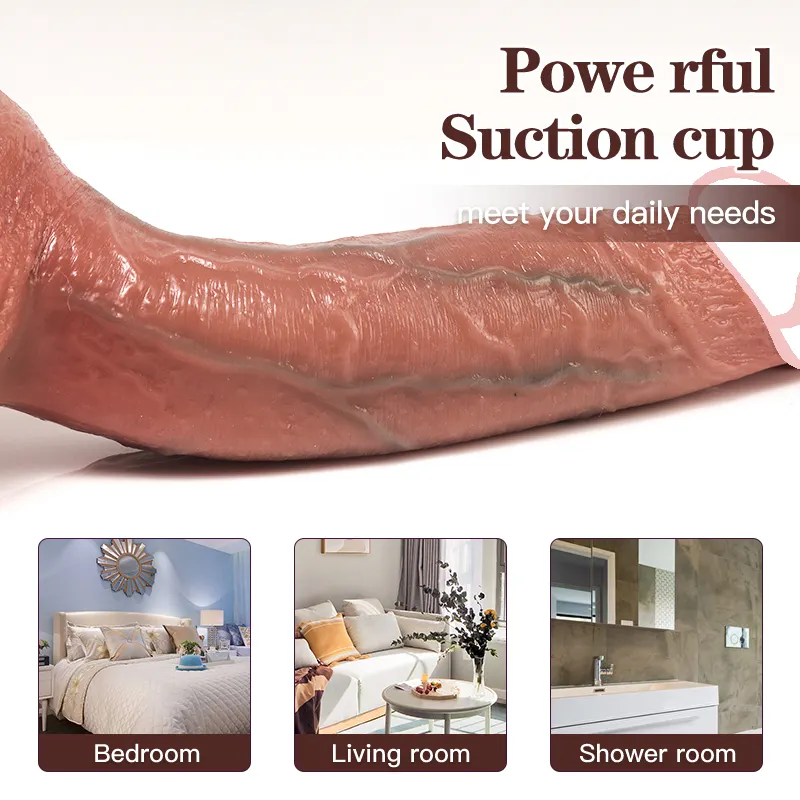Femelle Adulte Masturbation Liquide Silicone avec Ventouse G-Spot Stimulation Réalité Gode Sex Toy pour Femme Masturbador