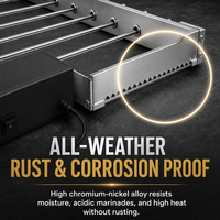 Grille de barbecue en acier inoxydable pour Chypre avec moteur inclus, vitesse de rotation réglable pour chariot et barbecue