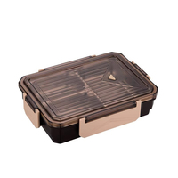 Boîte à lunch en acier inoxydable 304, assiette scellée, chauffable, 4 compartiments, boîte bento tiffin, anti-fuite, sans BPA, pour étudiants