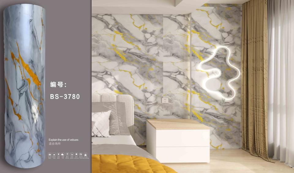 Easy Install Self Adhesive PVC Modern Waterproof Marble Wall Sticker ...