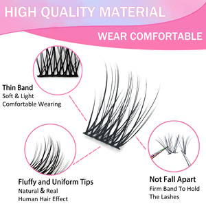 Kit d'Extensions de <span class=keywords><strong>Cils</strong></span> DIY en Gros, Faux <span class=keywords><strong>Cils</strong></span> à Logo Personnalisé et Pré-Coupés en Grappes - Product Image 4