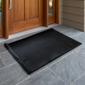 <b>Rubber</b> Stair Mat Pin Design Anti Slip Washable Durable Eco-Friendly 1cm Thick Black 25x75cm Indus for Outdoor Steps - Product Image 3