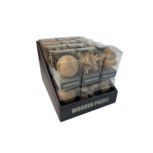 Mini <span class=keywords><strong>puzzle</strong></span> en bois couleur <span class=keywords><strong>nature</strong></span> 3D en bois STEM jouets intelligents - Product Image 1