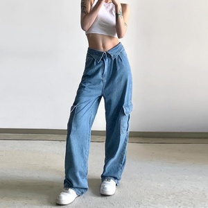 Customized 2025 New Arrival V High Waist Cargo Pants Loose Baggies With logo Jeanswomen Baggy Jeans Homme - Product Image 3