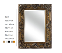 Cadre de feuille décorative en argent et or, grand format, décoration murale avec Rococo, french, miroir